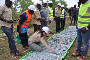 Am And Cb Presenting Recently Drilled Core Material Rig Side To The Ministry Delegation