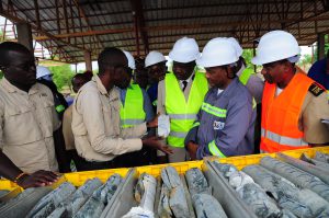 Exploration Manager Abdoul Mbodji Presenting Core Material To A Ministry Delegation