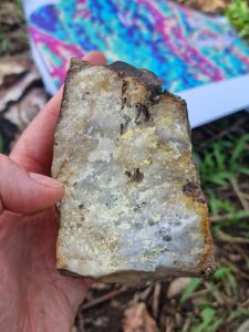 Native Sulphur And Sulphide Rich Quartz Sample From Mbe